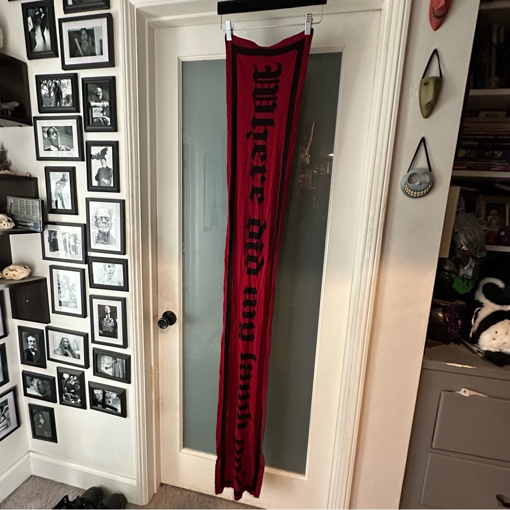 L.A.M.B. Black and Red Gwen Stefani Cashmere Scarf